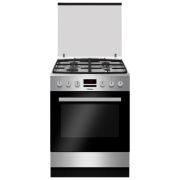 Aragaz Hansa FCMX682233 Inox Tipul plitei: Pe gaz, 65 l, Tipul cuptorului: Electric