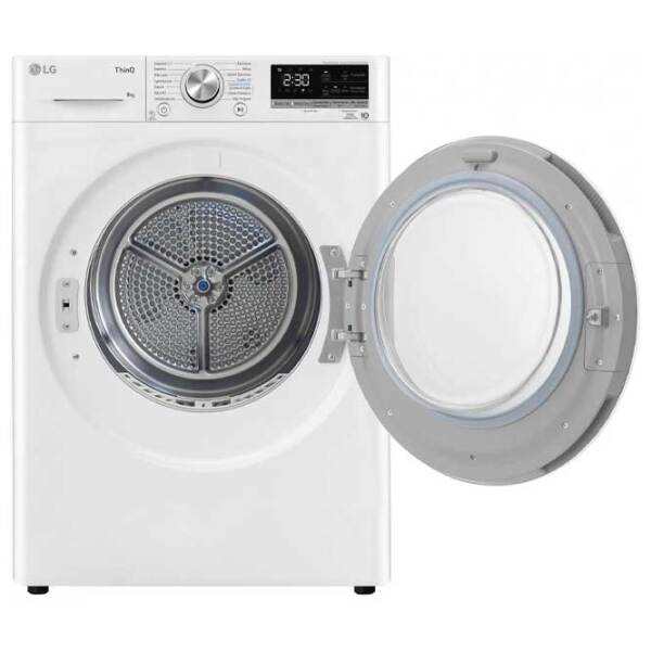Mașină de uscat rufe LG RH80V9AV3N White 8 kg, A+++ photo 5