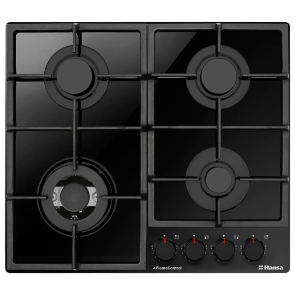 Plită încorporabilă pe gaz Hansa BHKS6718511 Black Sticlă călită, Gratare: Fontă photo 1