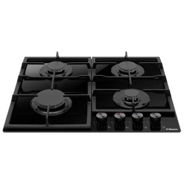 Plită încorporabilă pe gaz Hansa BHKS6718511 Black Sticlă călită, Gratare: Fontă photo 2