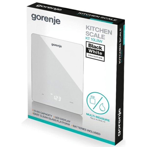 Cântar de bucătărie Gorenje KT10LBW White , Sticlă, 10 kg photo 3