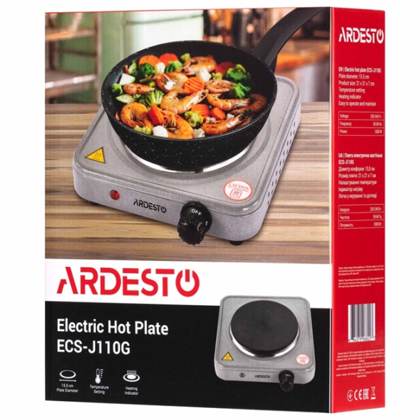 Plită de masă Ardesto ECS-J110G Graphite Electrică, Oțel emailat photo 6