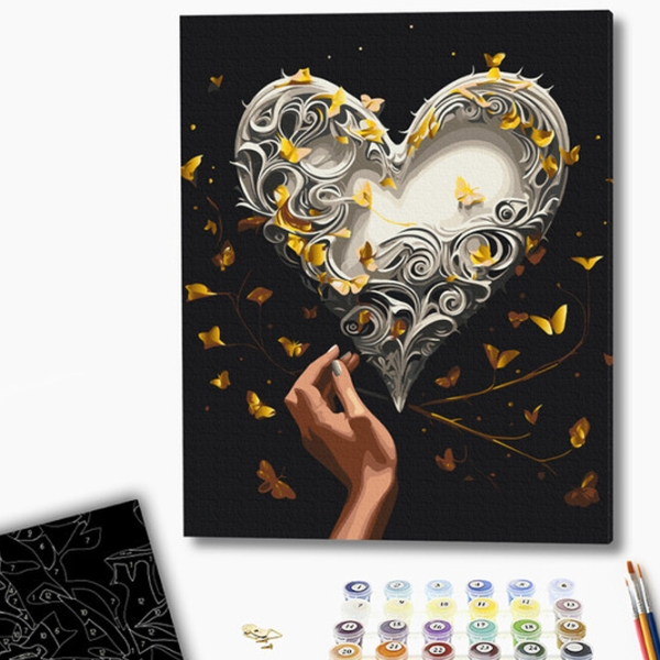 Pictură pe numere BrushMe Dansul fluturilor BSB0015FC 50 x 40 cm, P&acirc;nză photo 2