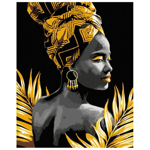 Pictură pe numere BrushMe Femeie din Africa BSB0013FC 50 x 40 cm, P&acirc;nză photo 1