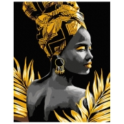 Pictură pe numere BrushMe Femeie din Africa BSB0013FC 50 x 40 cm, P&acirc;nză