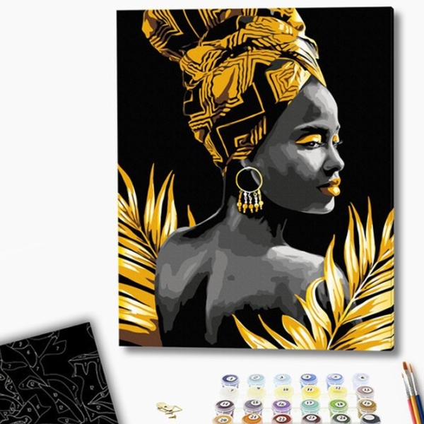 Pictură pe numere BrushMe Femeie din Africa BSB0013FC 50 x 40 cm, P&acirc;nză photo 2