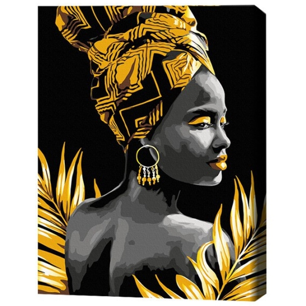 Pictură pe numere BrushMe Femeie din Africa BSB0013FC 50 x 40 cm, P&acirc;nză photo 3