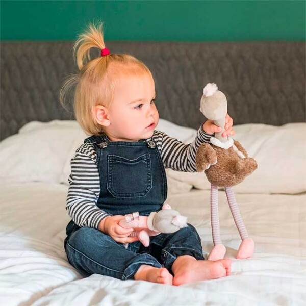 Jucărie moale BabyOno Ostrich Mcknox Family 1446 Beige 0+ photo 2