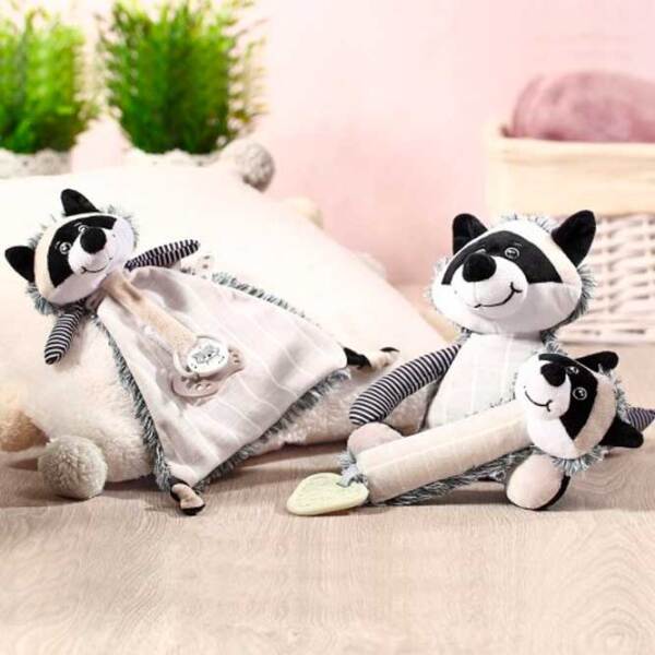 Мягкая игрушка BabyOno Racoon Rocky 745 Черный 0+ photo 5