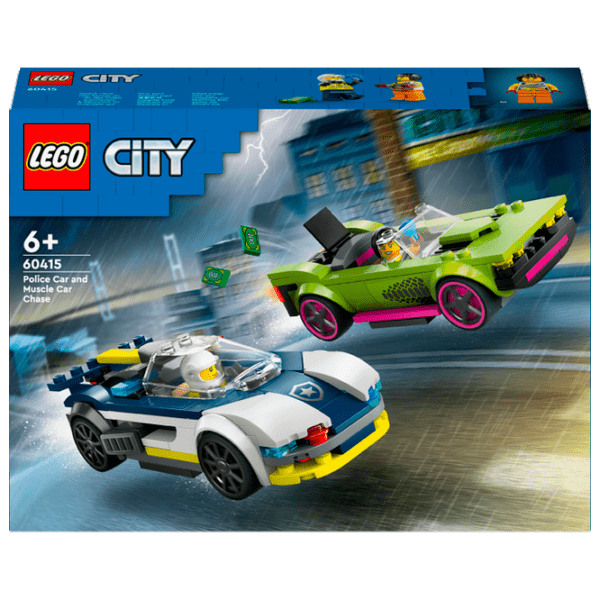 Конструктор LEGO Police Car and Muscle Car Chase Разноцветный Количество деталей 213, 6+ photo 1
