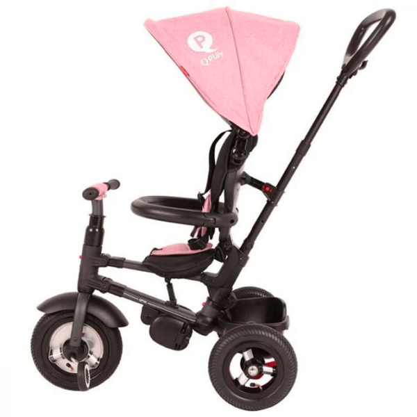 Triciclu Qplay Rito Rubber Pink Oțel/ Pentru copii photo 2