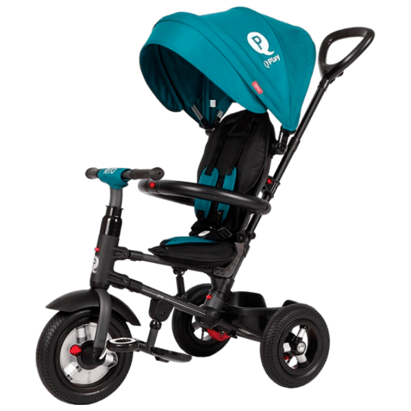 Triciclu Qplay Rito Rubber Blue Oțel/ Pentru copii photo 1