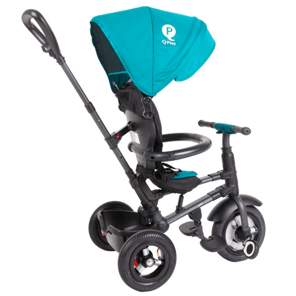 Triciclu Qplay Rito Rubber Blue Oțel/ Pentru copii photo 3