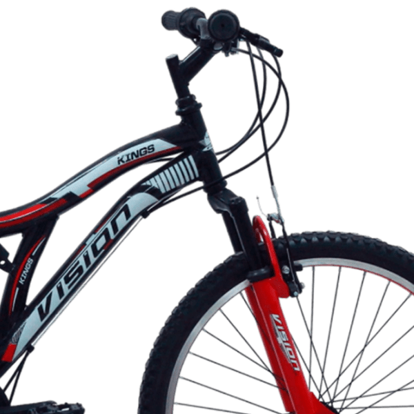 Bicicletă Belderia Vision Kings 26" 26" Black Red Aluminiu / Pentru adulți photo 5
