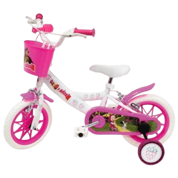 Bicicletă Mondo Masha & The Bear 12" 12" White Pink Metal / Pentru copii photo 1