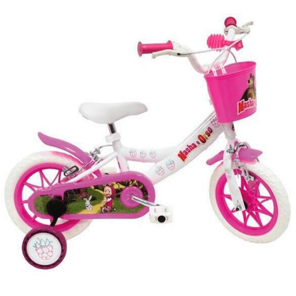 Bicicletă Mondo Masha & The Bear 12" 12" White Pink Metal / Pentru copii photo 2