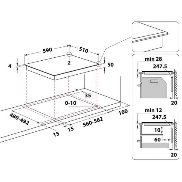 Plită încorporabilă cu inducție Whirlpool WL B4060 CPNE Black Vitroceramică, 7200 W photo 7