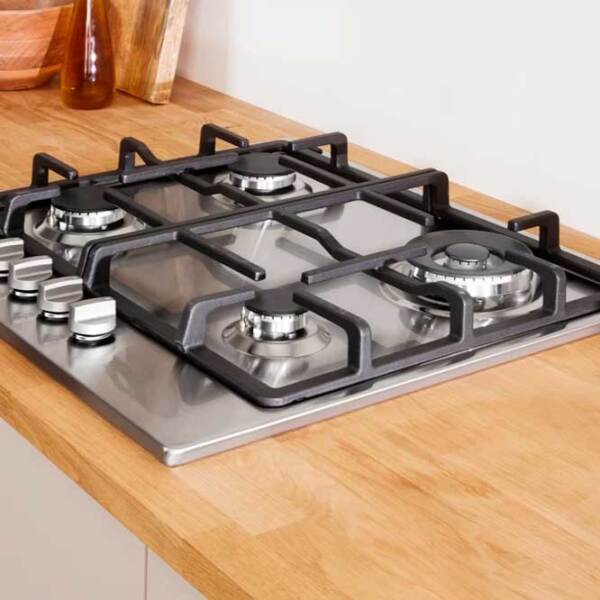 Plită încorporabilă pe gaz Indesit THP 641 IX/ I Inox Inox, Gratare: Fontă photo 3