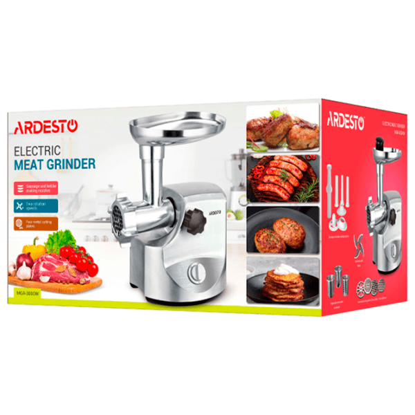 Mașină de tocat carne Ardesto MGA-3000W Inox 3000 W, 2.6 kg/ min photo 7