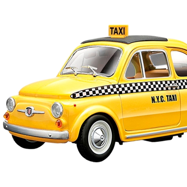 Машинка Bburago Fiat 500 Taxi 18-21033
Черный
Желтый  photo 2