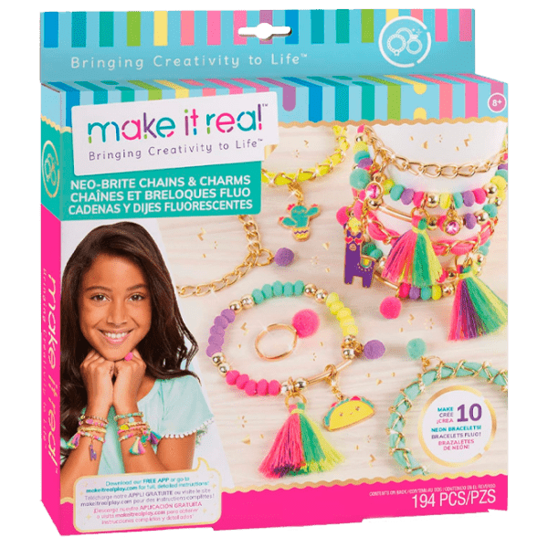 Креативный набор Make It Real Neo-Brite Chains & Charms 1313 Разноцветный Для девочек, 8+ photo 1