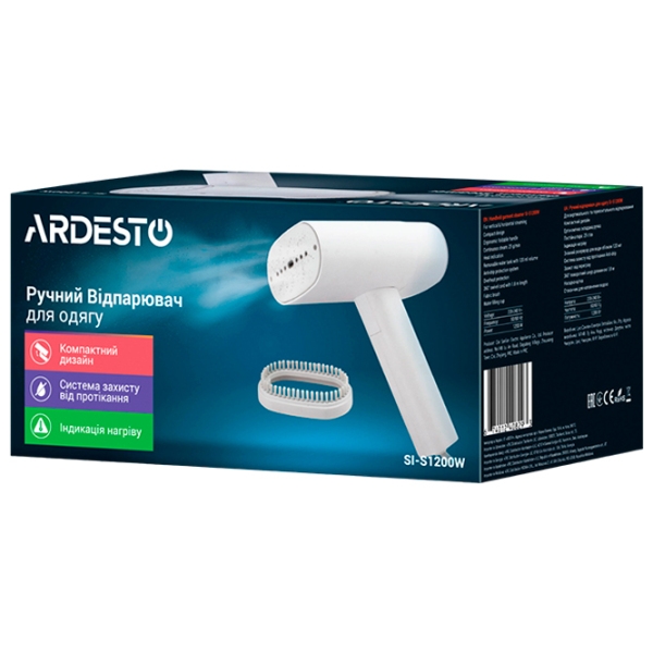 Vaporizator de călcat vertical Ardesto SI-S1200W White 1200 W, 22 g/min, 0.12 l photo 9