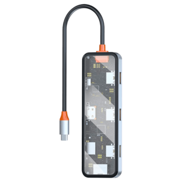 Adaptor Hub WIWU Cyber 8 in 1 Gray USB Type-C photo 1