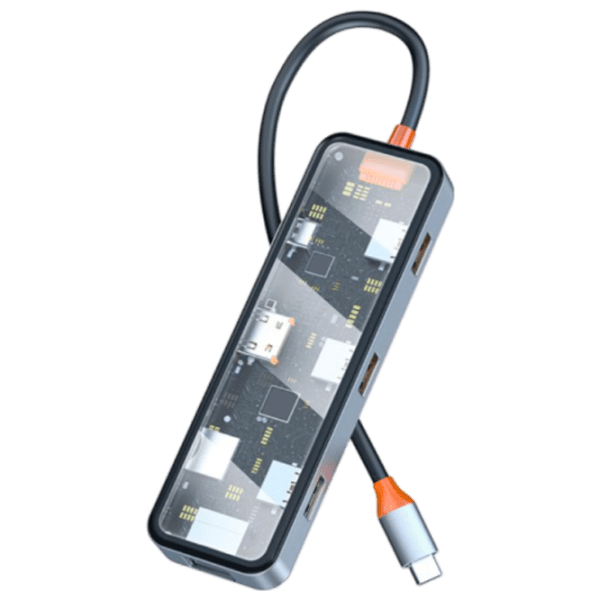 Adaptor Hub WIWU Cyber 8 in 1 Gray USB Type-C photo 2