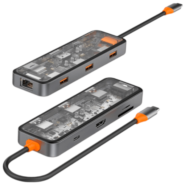 Adaptor Hub WIWU Cyber 8 in 1 Gray USB Type-C photo 3
