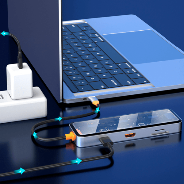 Adaptor Hub WIWU Cyber 8 in 1 Gray USB Type-C photo 6