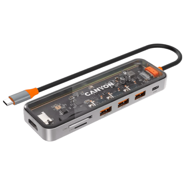Адаптер Hub Canyon DS-13 7 in 1 Серый USB Type-C photo 2