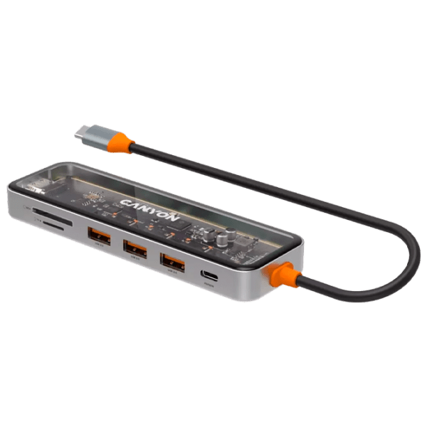 Адаптер Hub Canyon DS-13 7 in 1 Серый USB Type-C photo 3