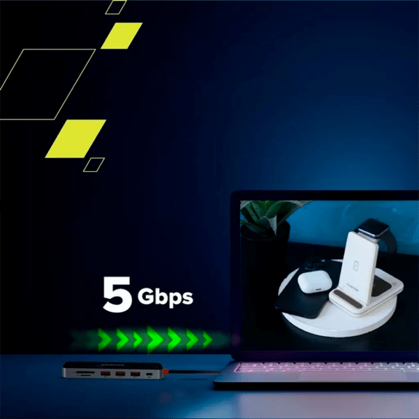 Адаптер Hub Canyon DS-13 7 in 1 Серый USB Type-C photo 6