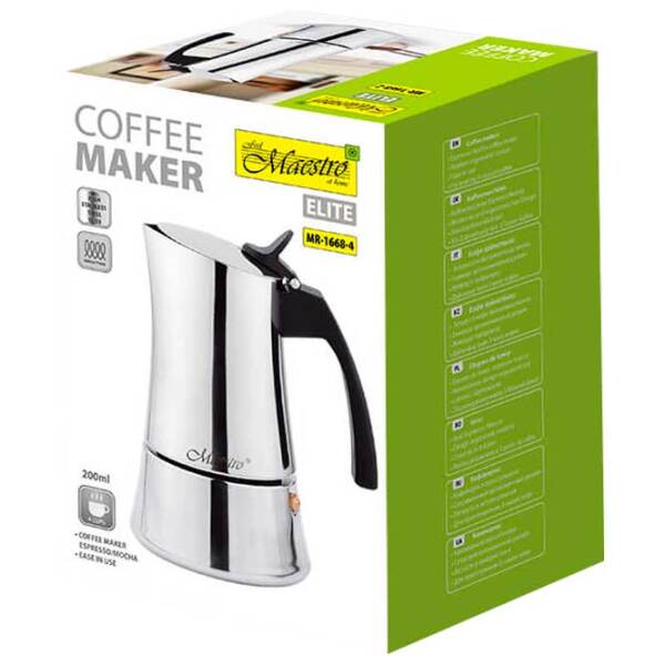 Cafetieră Maestro Mr-1668-4
Inox 200 ml, Aluminiu photo 5