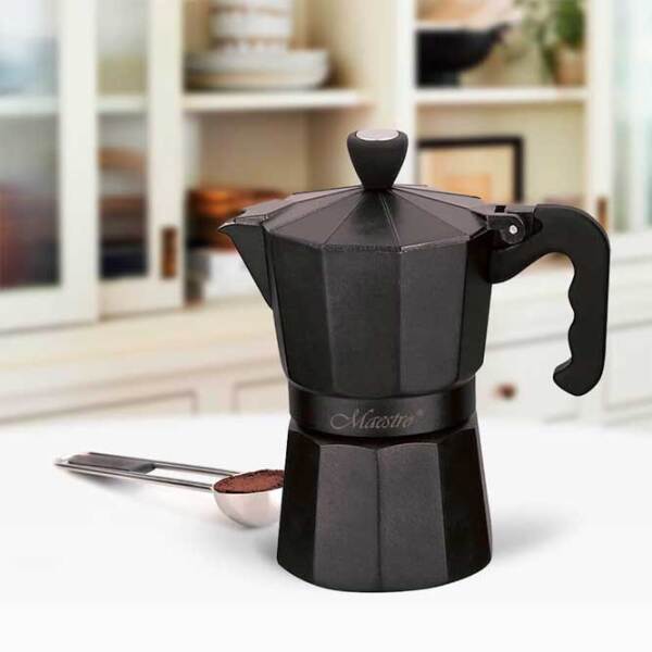 Гейзерная кофеварка Maestro Mr-1666-3
Черный 300 мл, Алюминий photo 4
