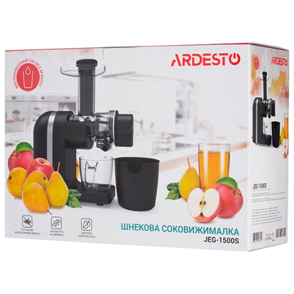Storcator de fructe Ardesto JEG-1500S Black 200 W, Cu melc, Numărul de viteze: 1 photo 14