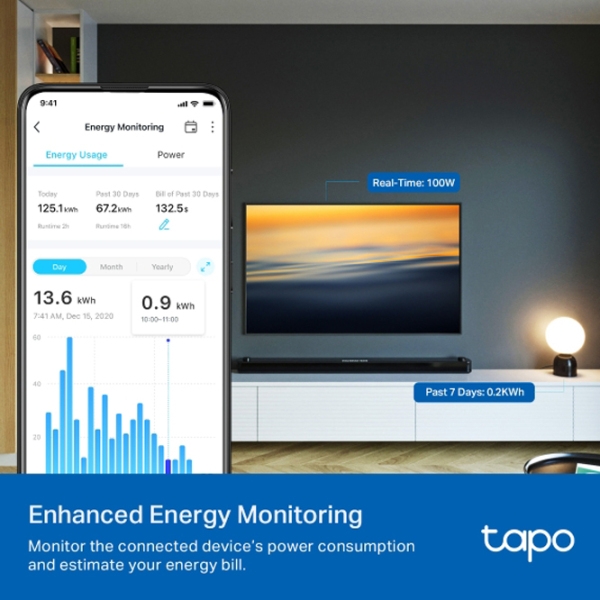 Smart priza TP-Link Tapo P110 Белый  photo 6