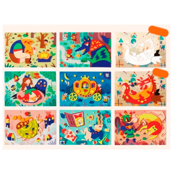 Креативный набор Mideer Sticker & Coloring Cards My First Fairytale CT6359 Разноцветный Для детей, 3+ photo 2