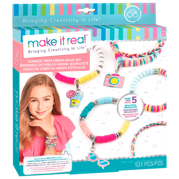 Креативный набор Make It Real Bringing Creativity to Life Summer Vibes Heishi Bead Bracelets 1317M Разноцветный Для девочек, 8+ photo 1