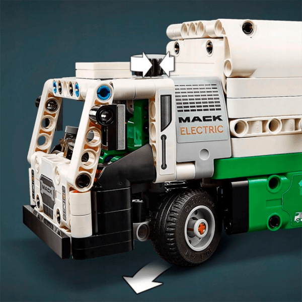 Constructor LEGO Mack LR Electric Garbage Truck Multicolor Numărul de piese 503, 8+ photo 7