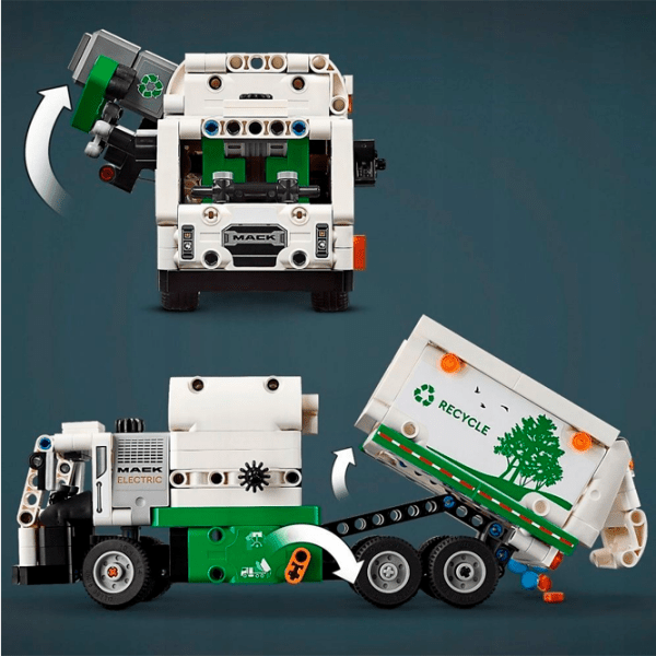 Constructor LEGO Mack LR Electric Garbage Truck Multicolor Numărul de piese 503, 8+ photo 8