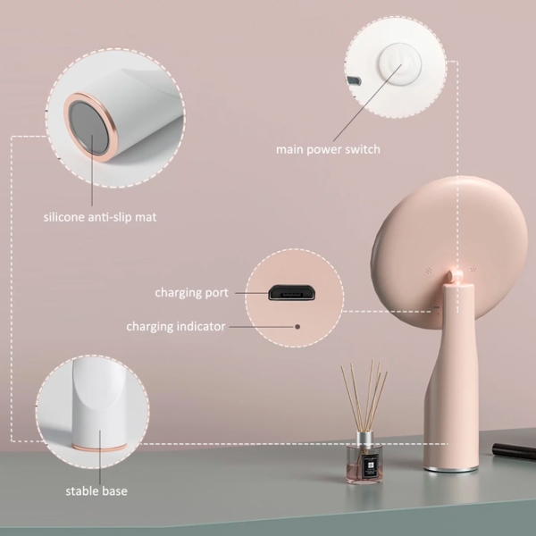 Oglindă de machiaj LED Mirror X320 Crom Beige  photo 3