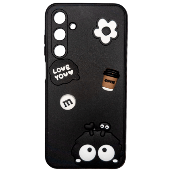 Чехол для смартфона Samsung Galaxy A25 (Cute Stikers) Белый Черный EVO, ТПУ, Back photo 1