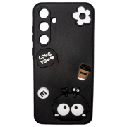 Чехол для смартфона Samsung Galaxy A55 (Cute Stikers) Белый Черный EVO, ТПУ, Back