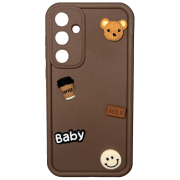 Чехол для смартфона Samsung Galaxy A55 (Cute Stikers) Белый Коричневый EVO, ТПУ, Back