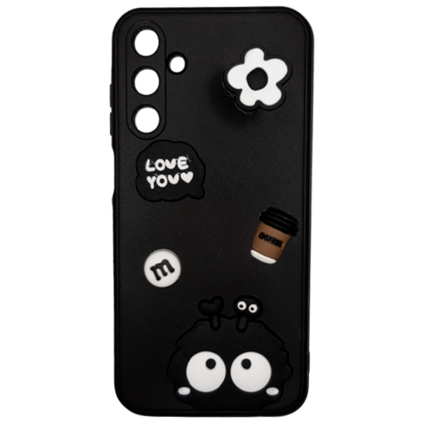 Чехол для смартфона Samsung Galaxy A15 4G (Cute Stikers) Белый Черный EVO, ТПУ, Back photo 1