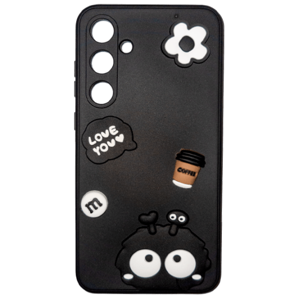 Чехол для смартфона Samsung Galaxy A35 (Cute Stikers) Белый Черный EVO, ТПУ, Back photo 1