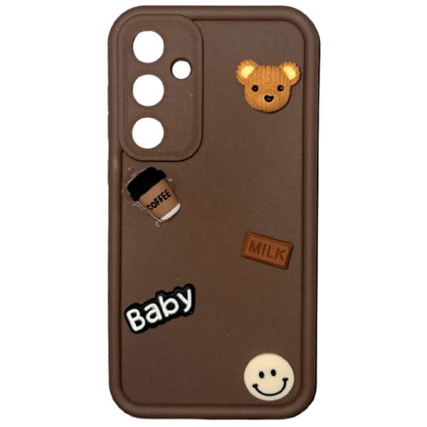 Чехол для смартфона Samsung Galaxy A35 (Cute Stikers) Белый Коричневый EVO, ТПУ, Back photo 1