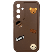 Чехол для смартфона Samsung Galaxy A35 (Cute Stikers) Белый Коричневый