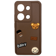 Husă pentru smartphone Xiaomi Redmi Note 13 4G (Cute Stikers) White Brown EVO, TPU, Back